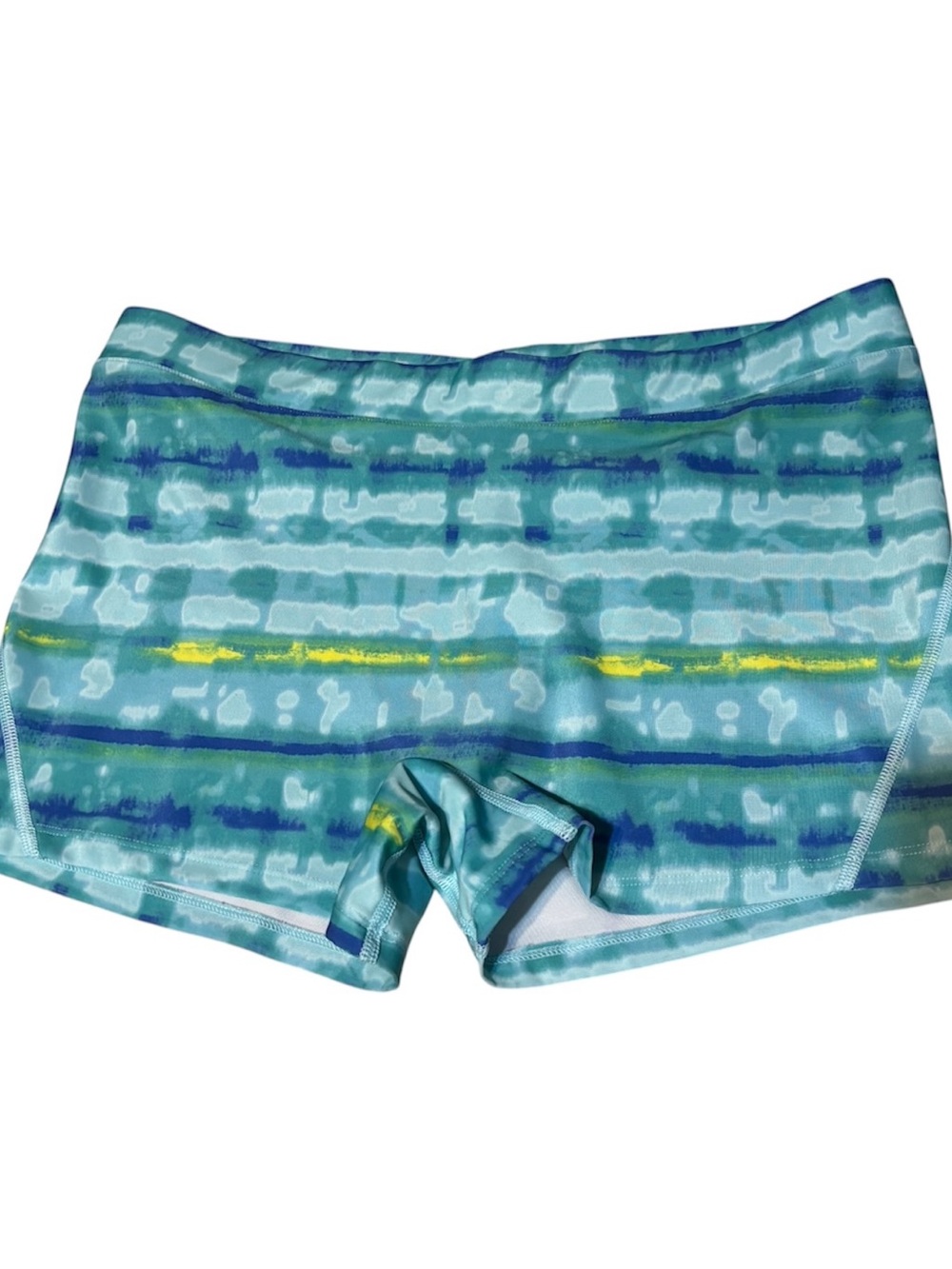 Women’s Under Armour Volleyball Fitness Shorty Shorts Size XL Blue Yellow